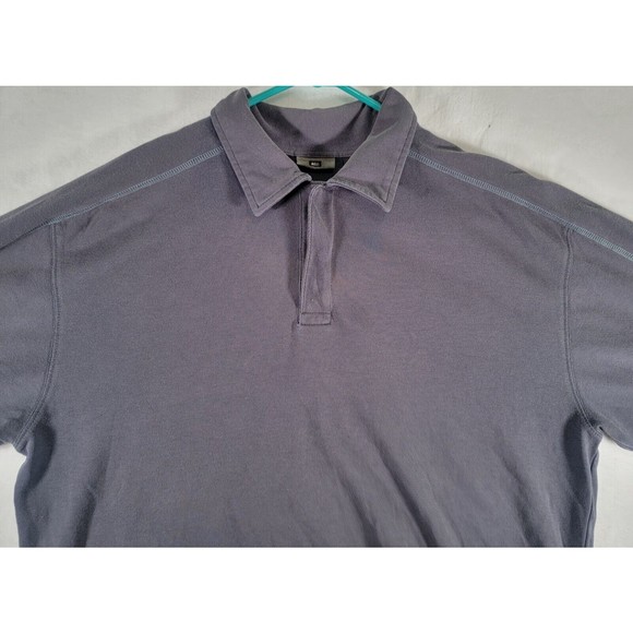 REI Men's Large Polo Shirt 1/4 Button Snap Black Long Sleeve Collared Casual UPF - Picture 2 of 11